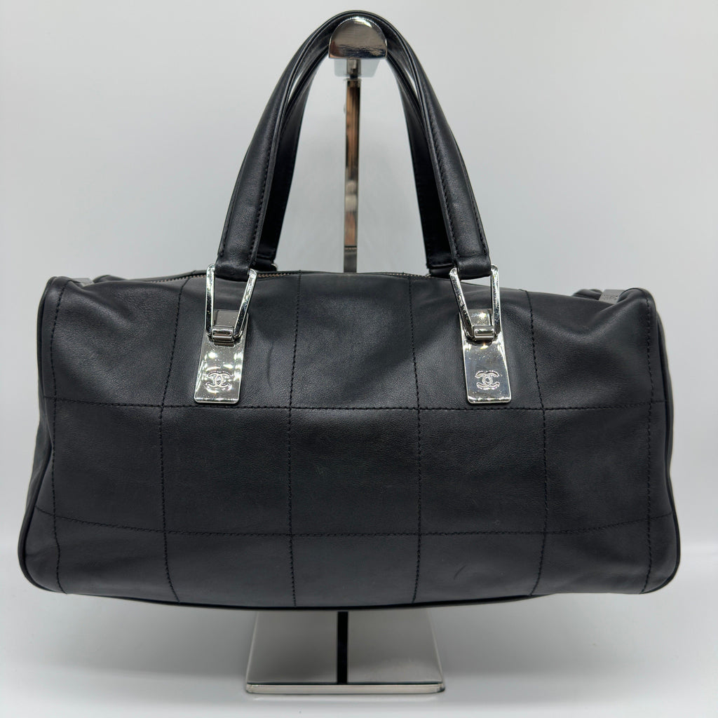 Chanel Chocolate Bar Quilted Leather Black Handbag