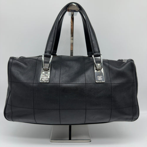 Chanel Chocolate Bar Quilted Leather Black Handbag