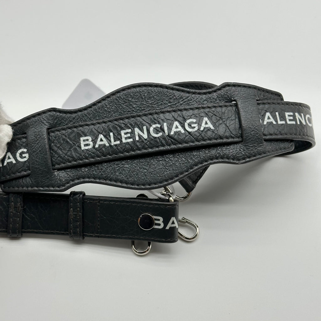 Balenciaga  Calfskin Leather  Silver Motorcycle City Bag