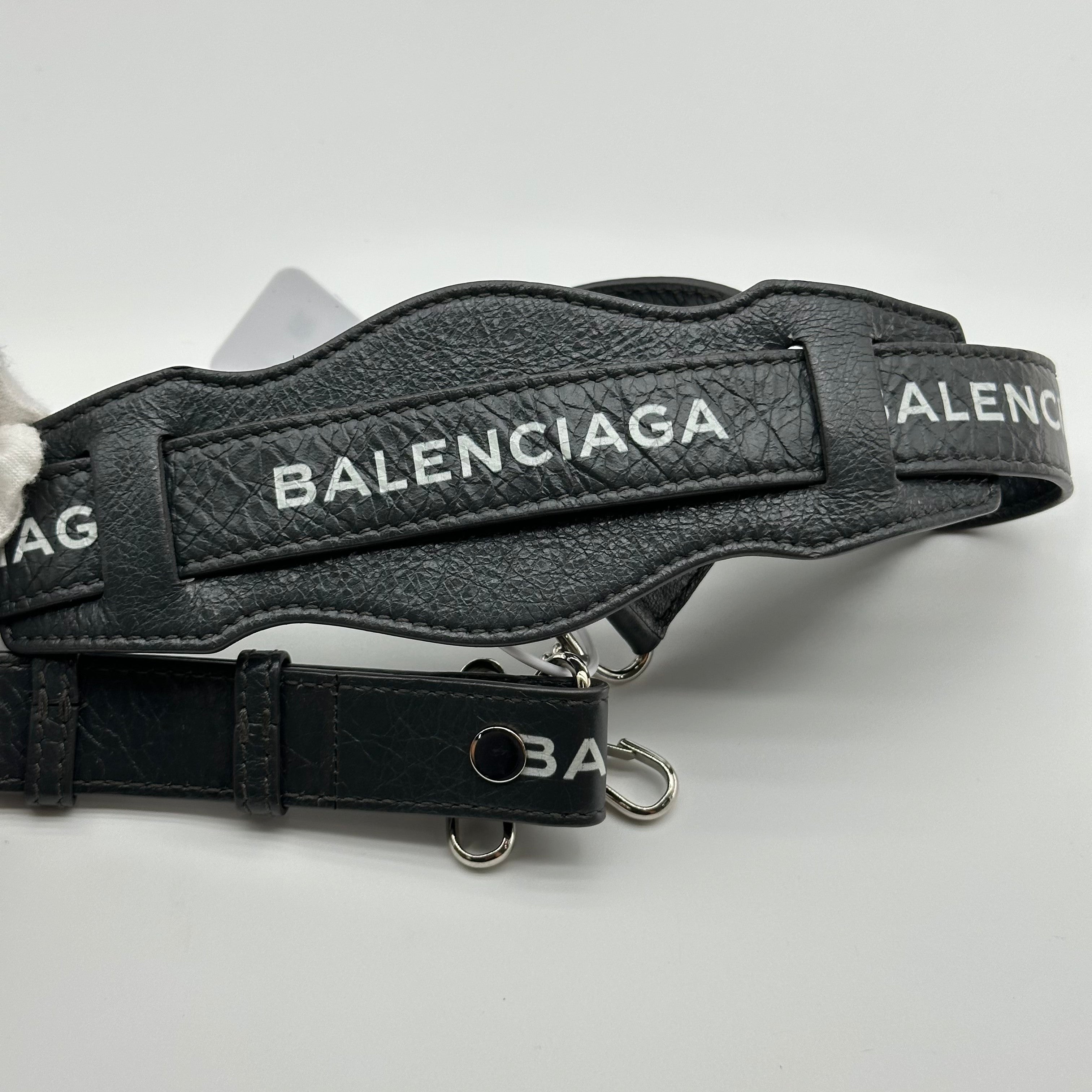 Balenciaga  Calfskin Leather  Silver Motorcycle City Bag