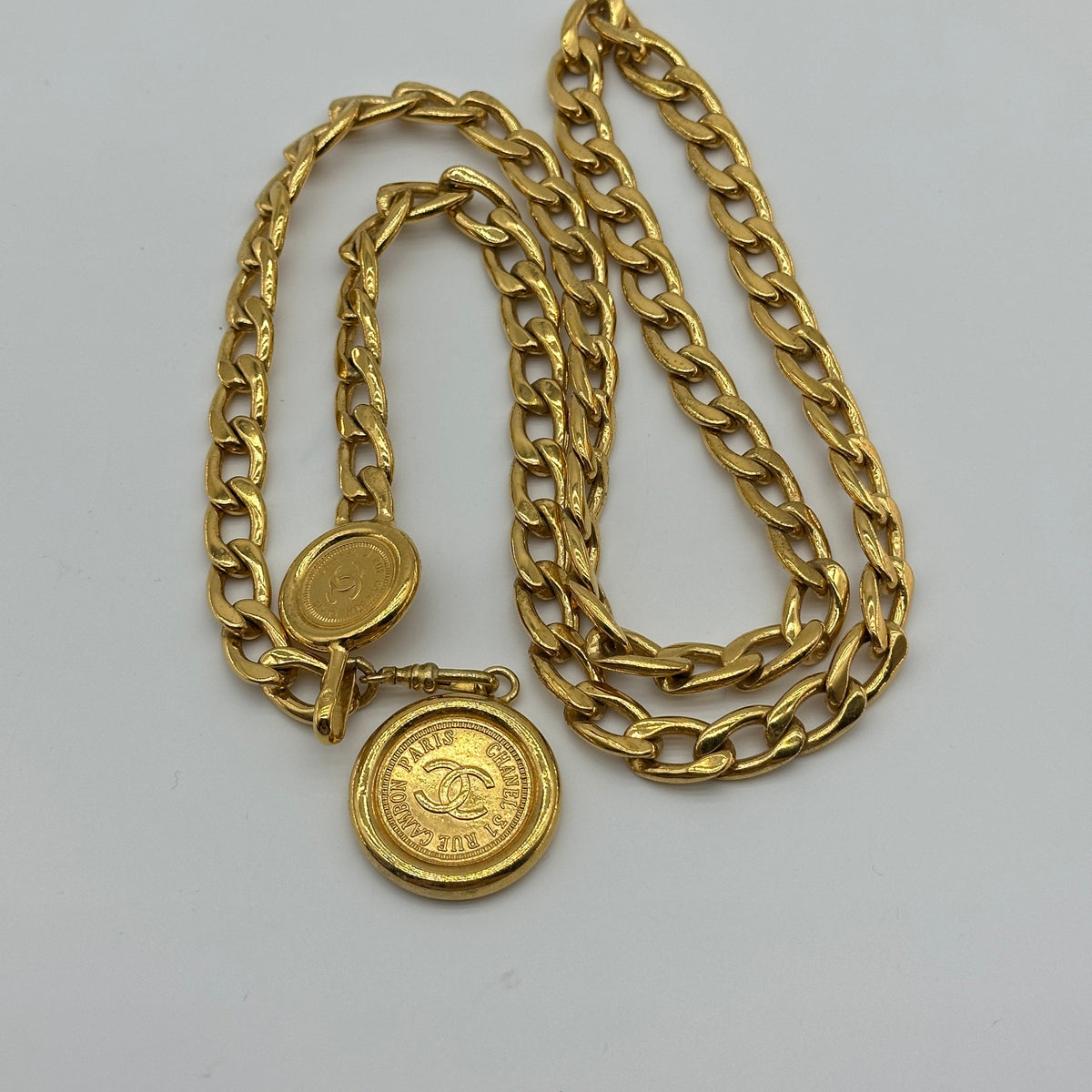 Chanel Gold Chain Coco Mark Coin Charm Belt
