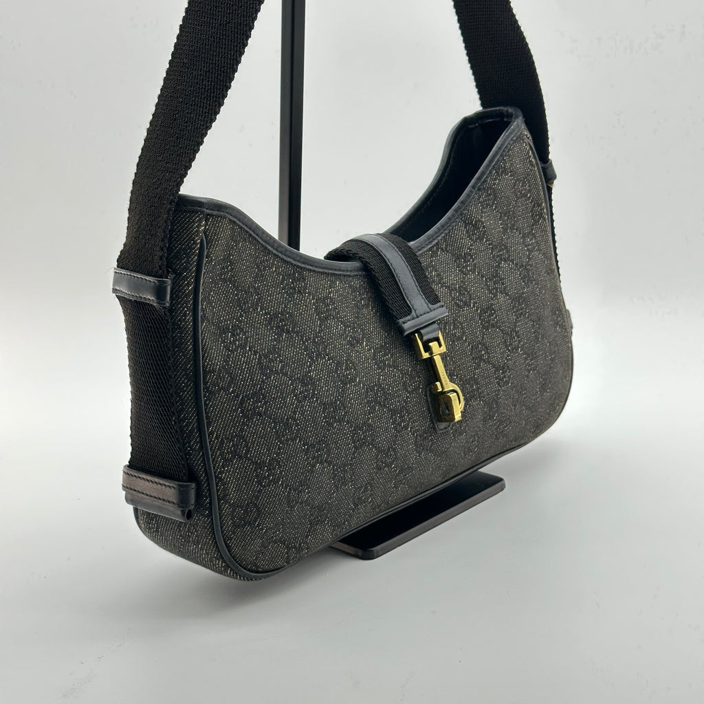 gucci jackie bag black gg canvas