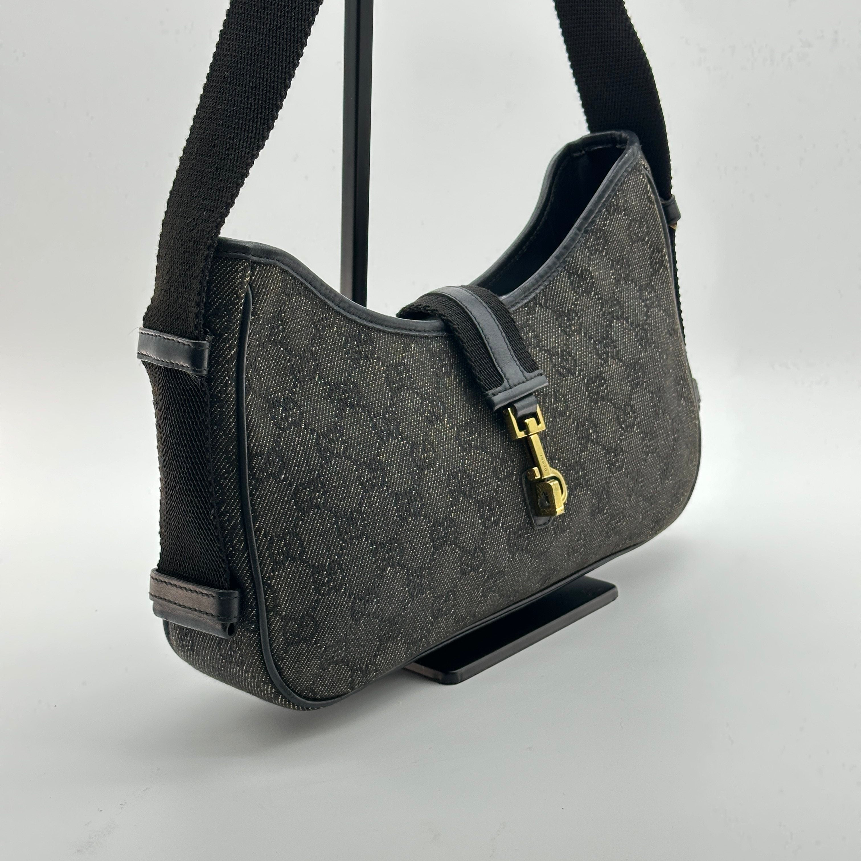 gucci jackie bag black gg canvas