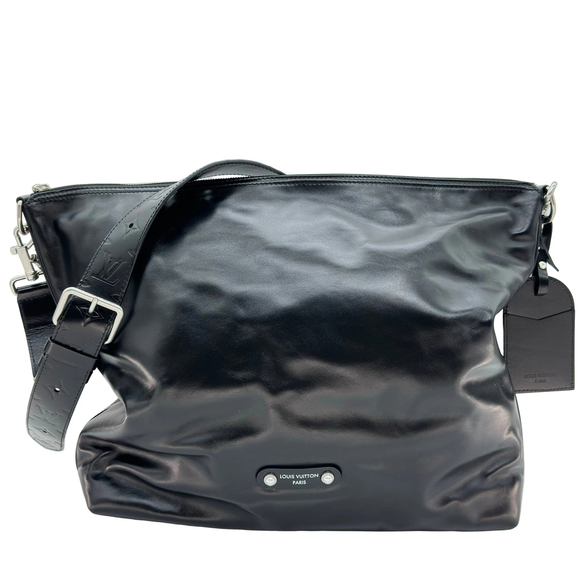 Louis Vuitton Vagabond Hobo Calfskin Shoulder Bag Crossbody Black M13986 RFID