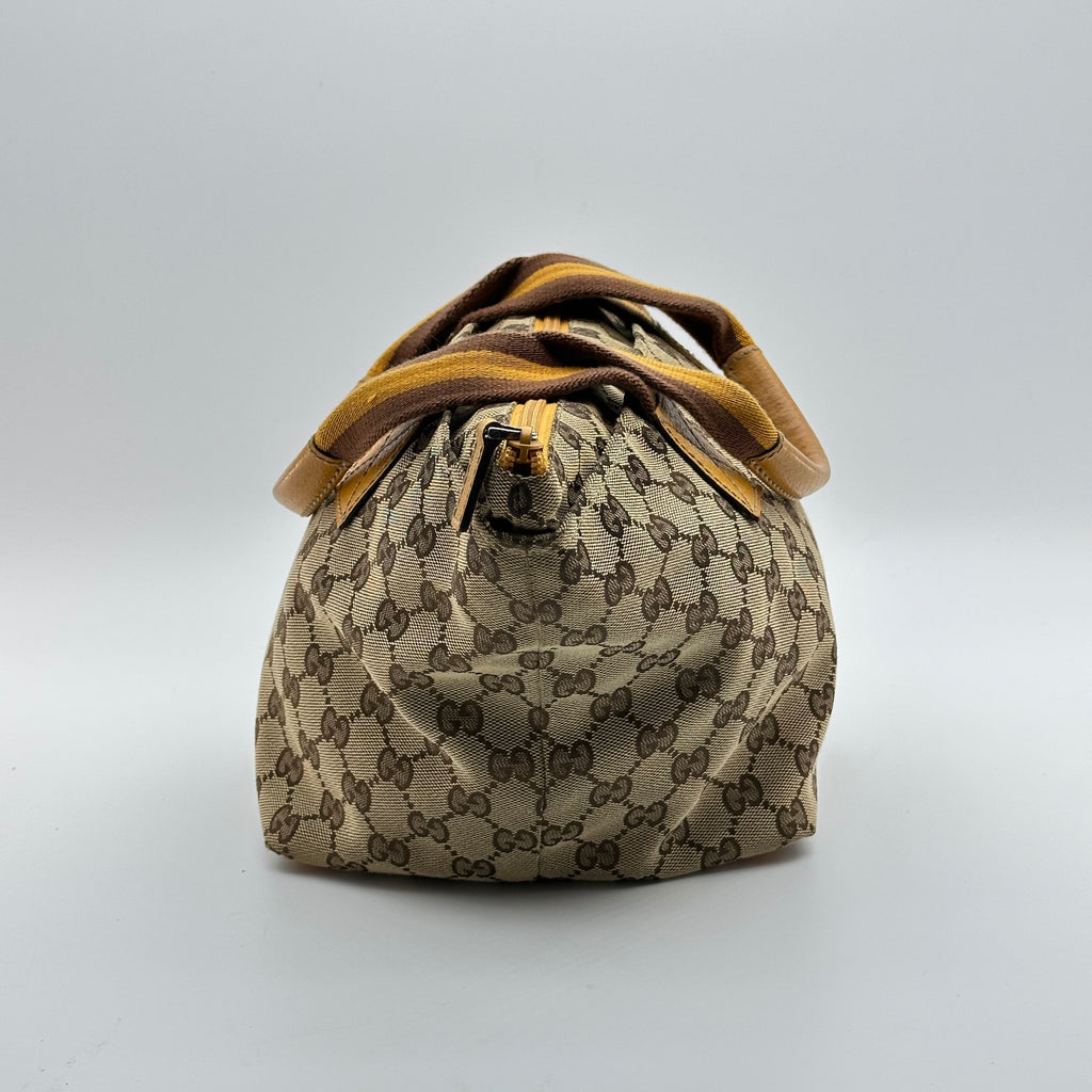 gucci canvas tote bag yellow beige gg canvas