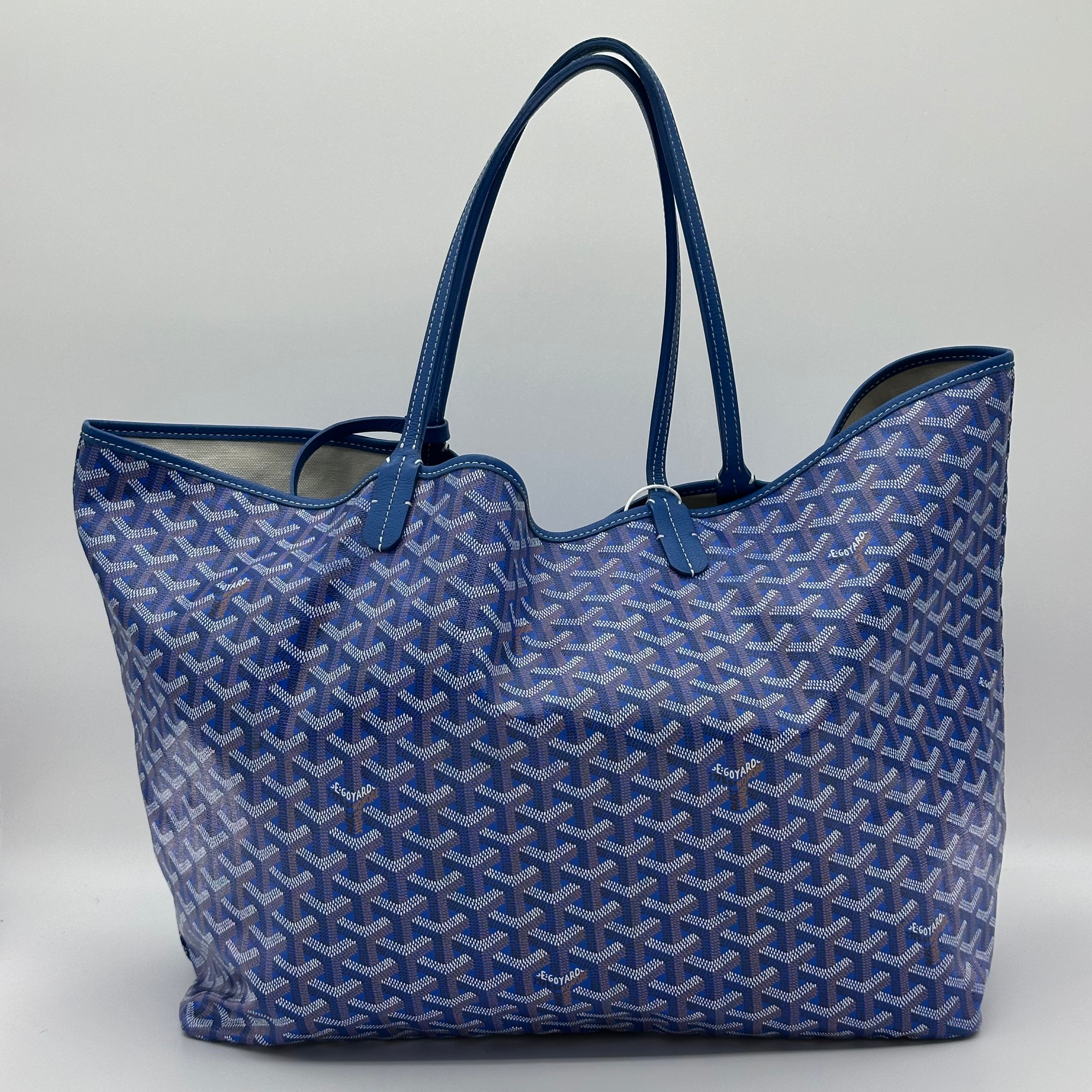 Goyard Saint Louis GM PVC & 가죽 토트백 블루