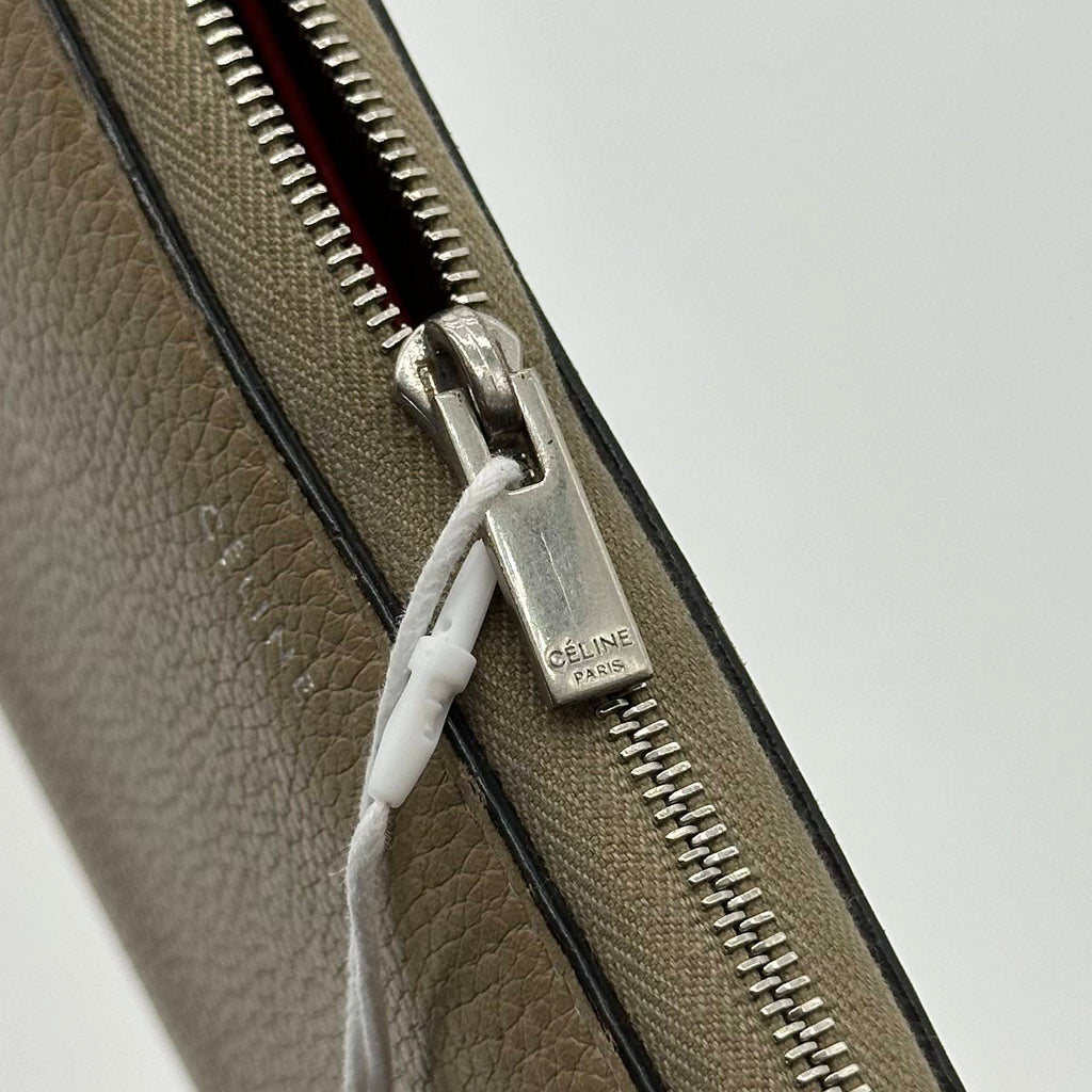 Celine Long Wallet Beige Leather Zip