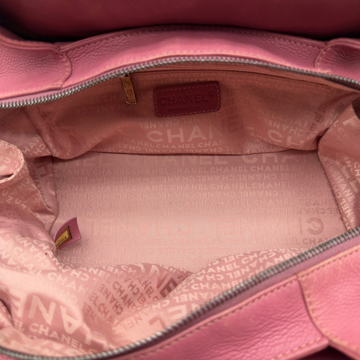 Chanel Choco Bar Caviar Leather Pink Handbag