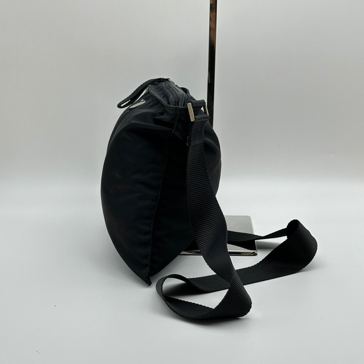 Prada Nylon Black Flat Crossbody Shoulder Bag
