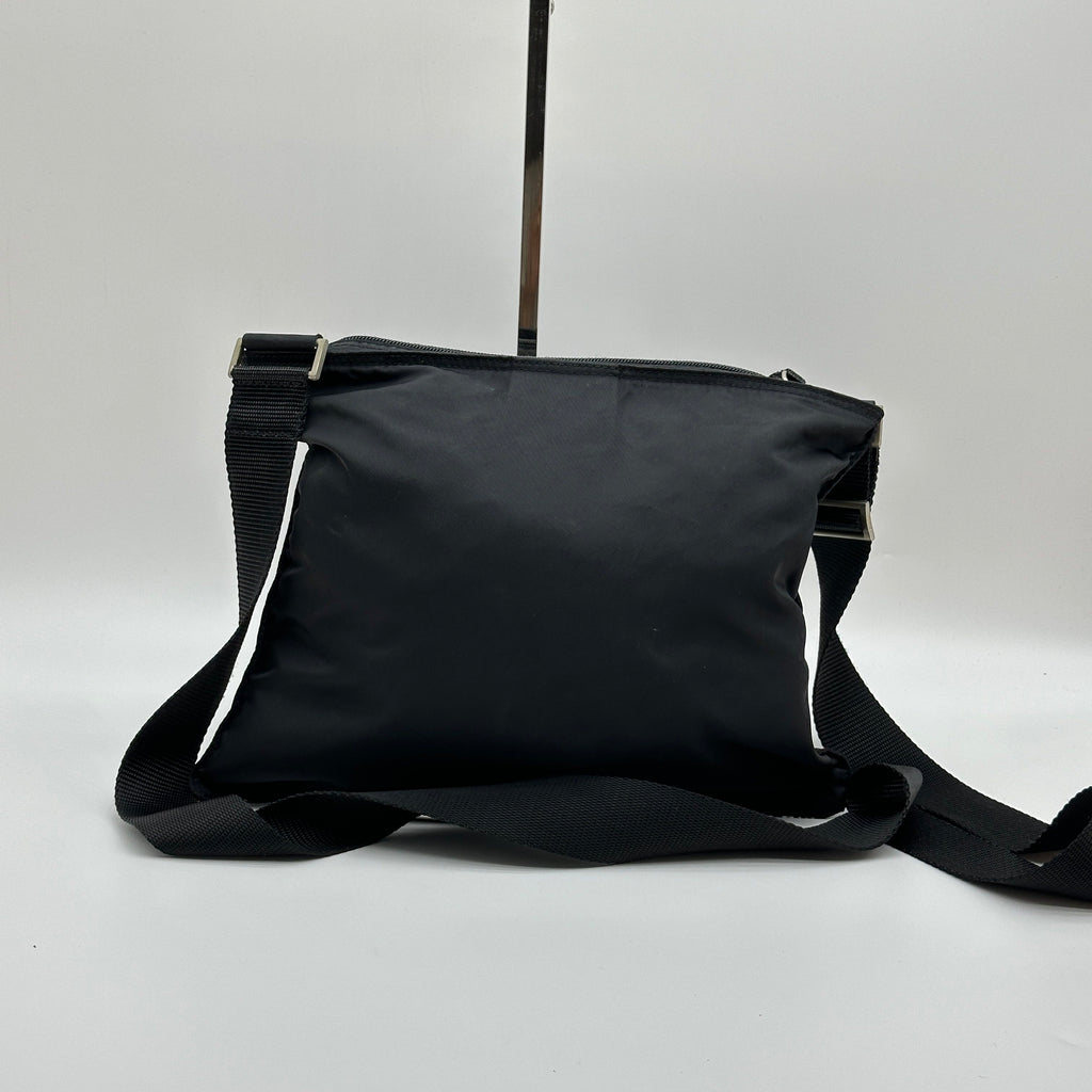 Prada Nylon Black Flat Crossbody Shoulder Bag