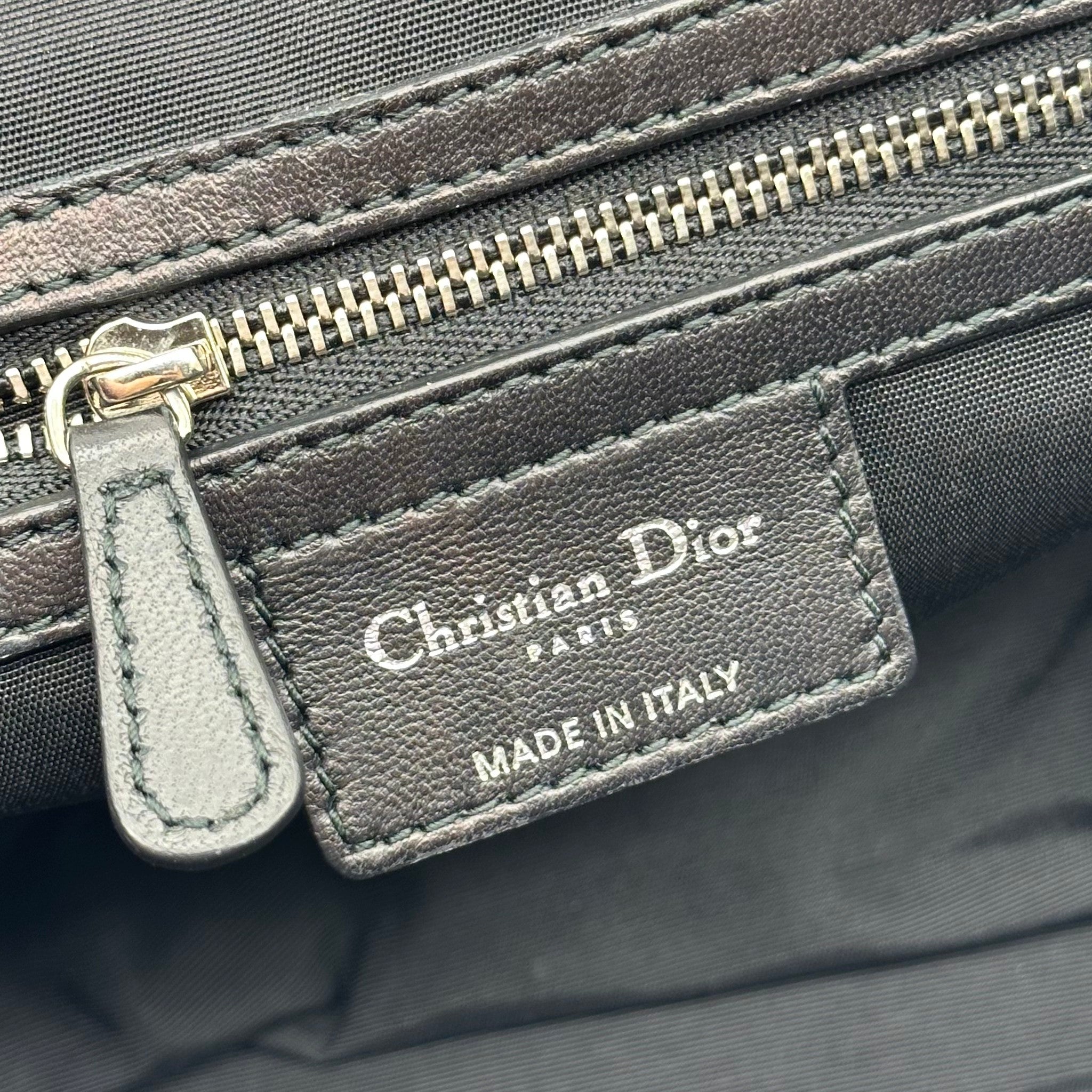 Christian Dior Cannage Leather Chain Tote Bag Black