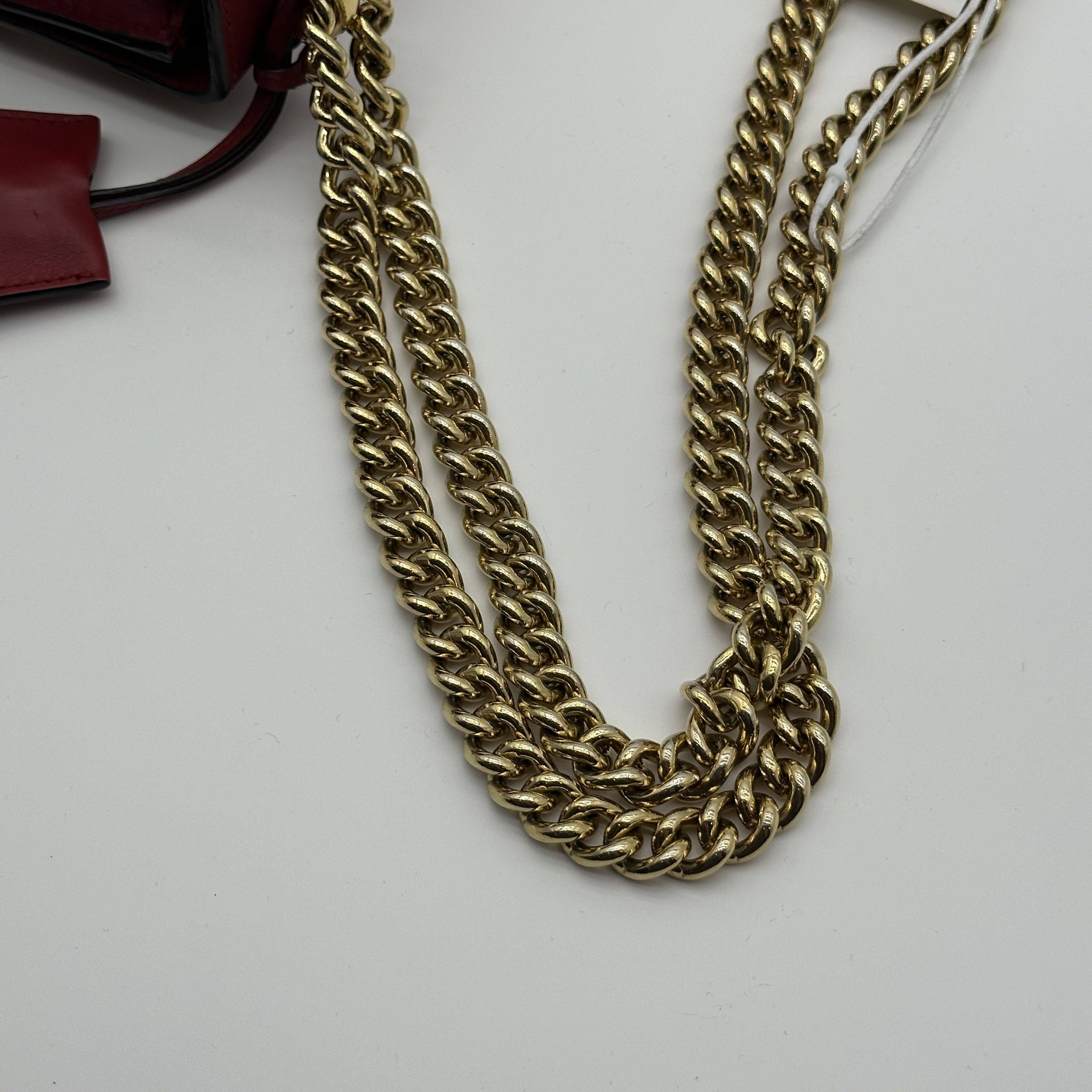 Gucci Padlock Pearl Embellished Chain Shoulder Crossbody 2Way