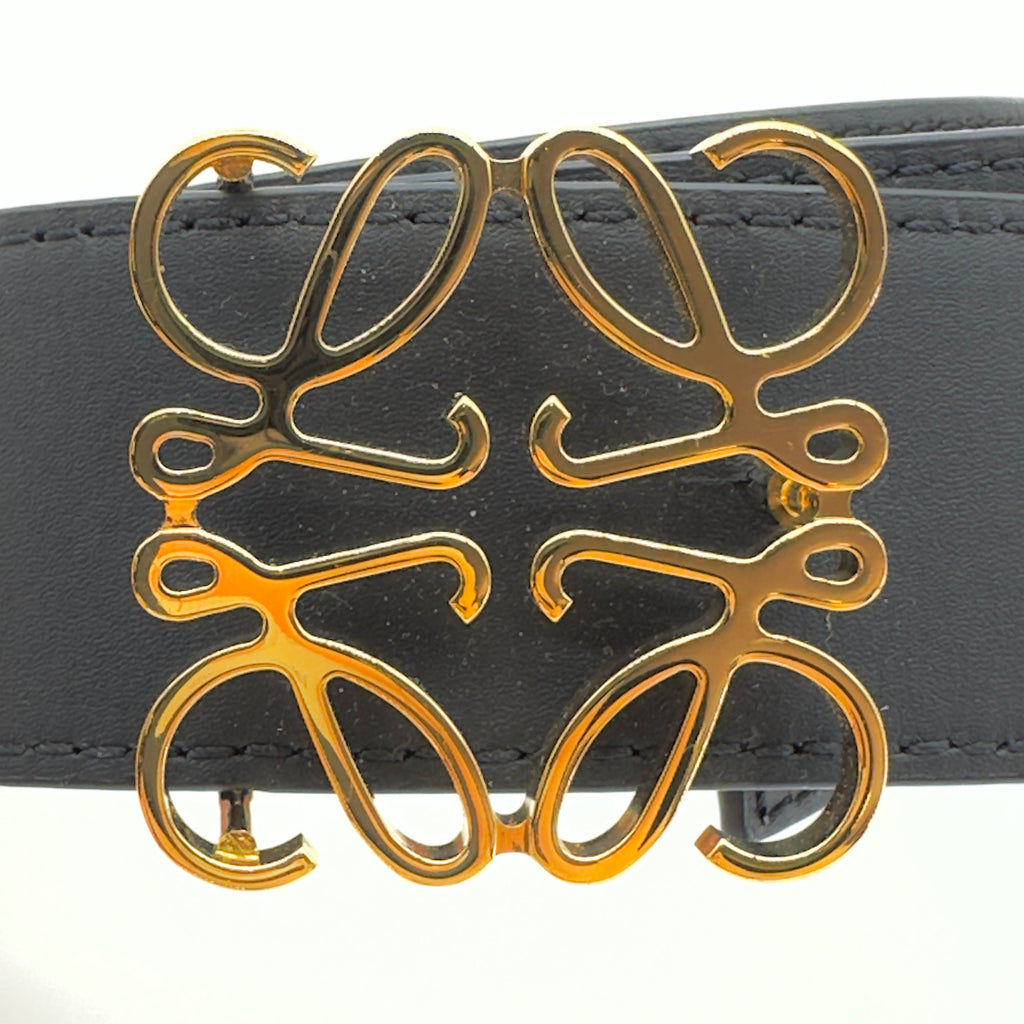 Loewe Calfskin Anagram Size 110 Black/Brown Belt