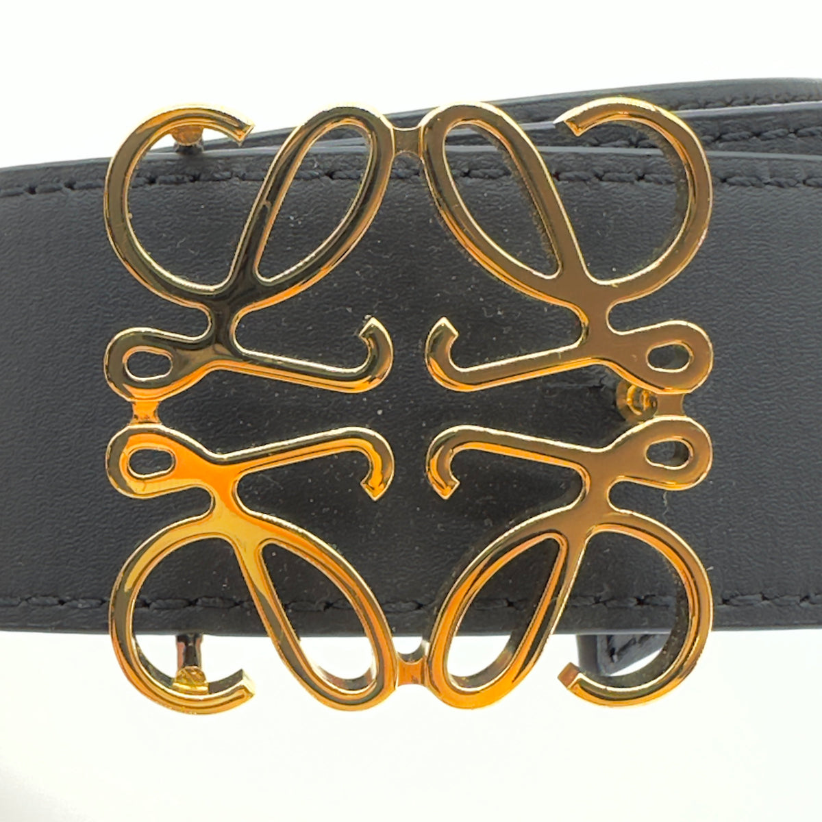 Loewe Calfskin Anagram Size 110 Black/Brown Belt