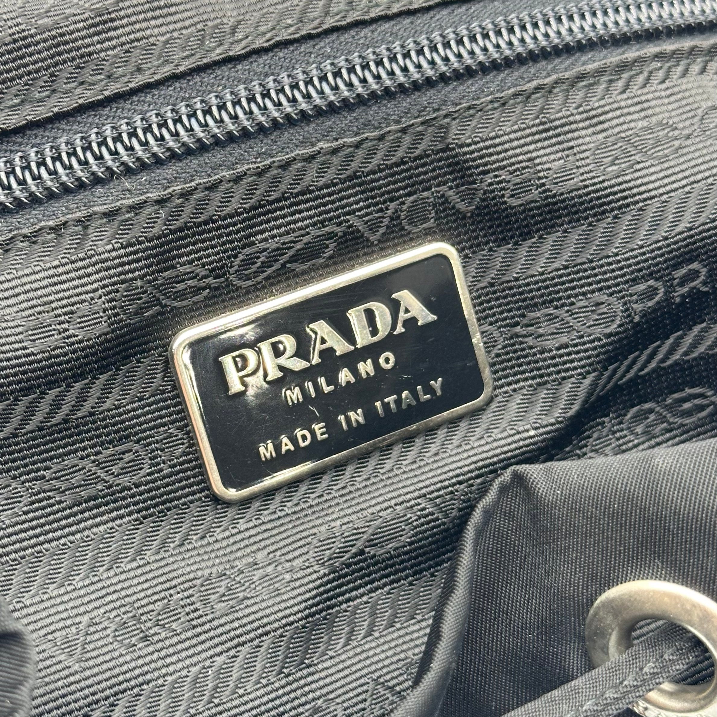 Prada Black Tessuto Nylon Vintage Drawstring Backpack