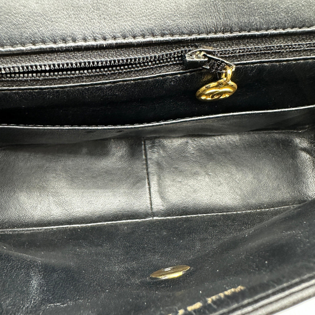 Chanel Quilted Kelly Black Leather Shoulder Bag