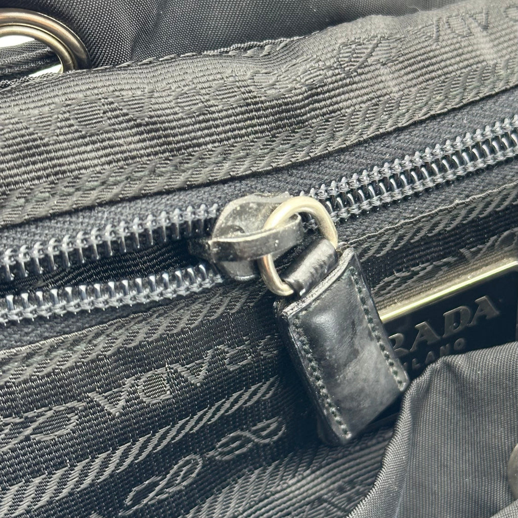 Prada Black Tessuto Nylon Vintage Drawstring Backpack