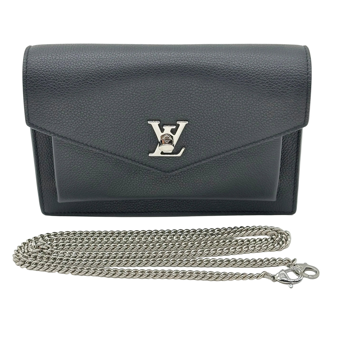 Louis Vuitton Mylockme Chain Pochette Lockme Sac à bandoulière avec chaîne argentée Noir