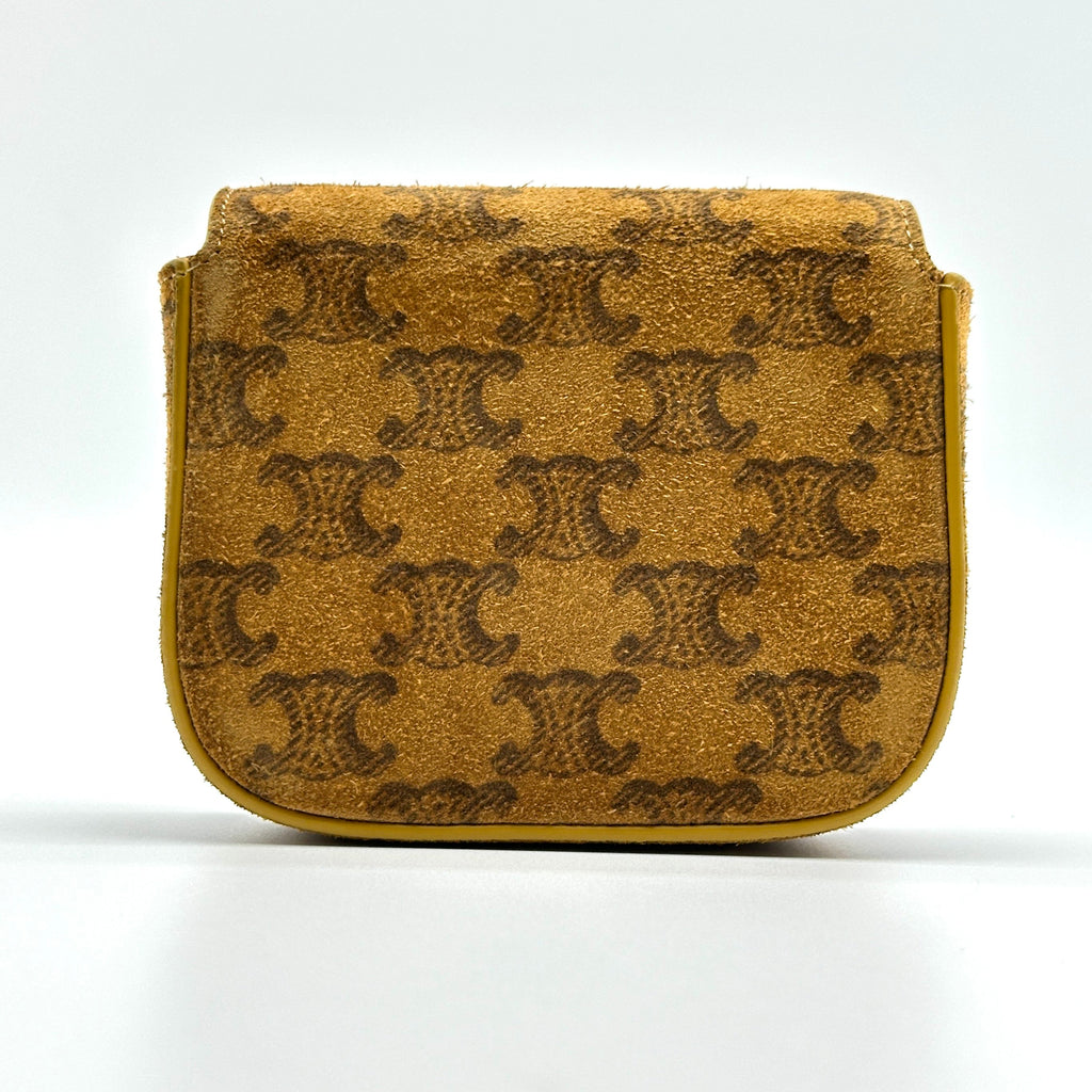 Celine Triomphe Canvas Mini Claude Brown Shoulder Bag