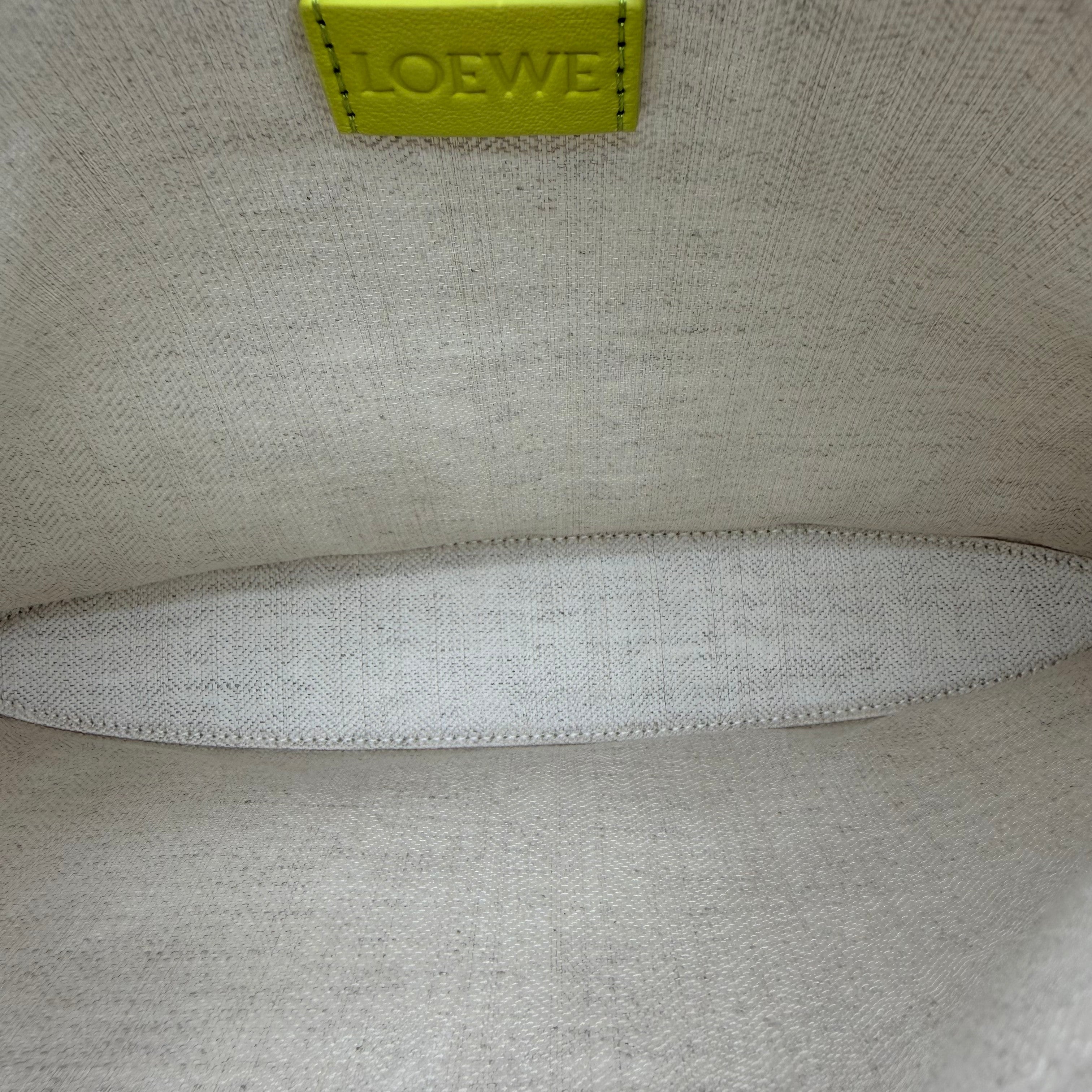 loewe mini pouch lime green leather