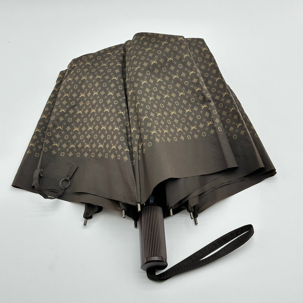 Louis Vuitton M70123 Para Plus ONDAY Folding umbrella Polyester Brown Scratched Wears Losing luster Marked Discoloration Frayed