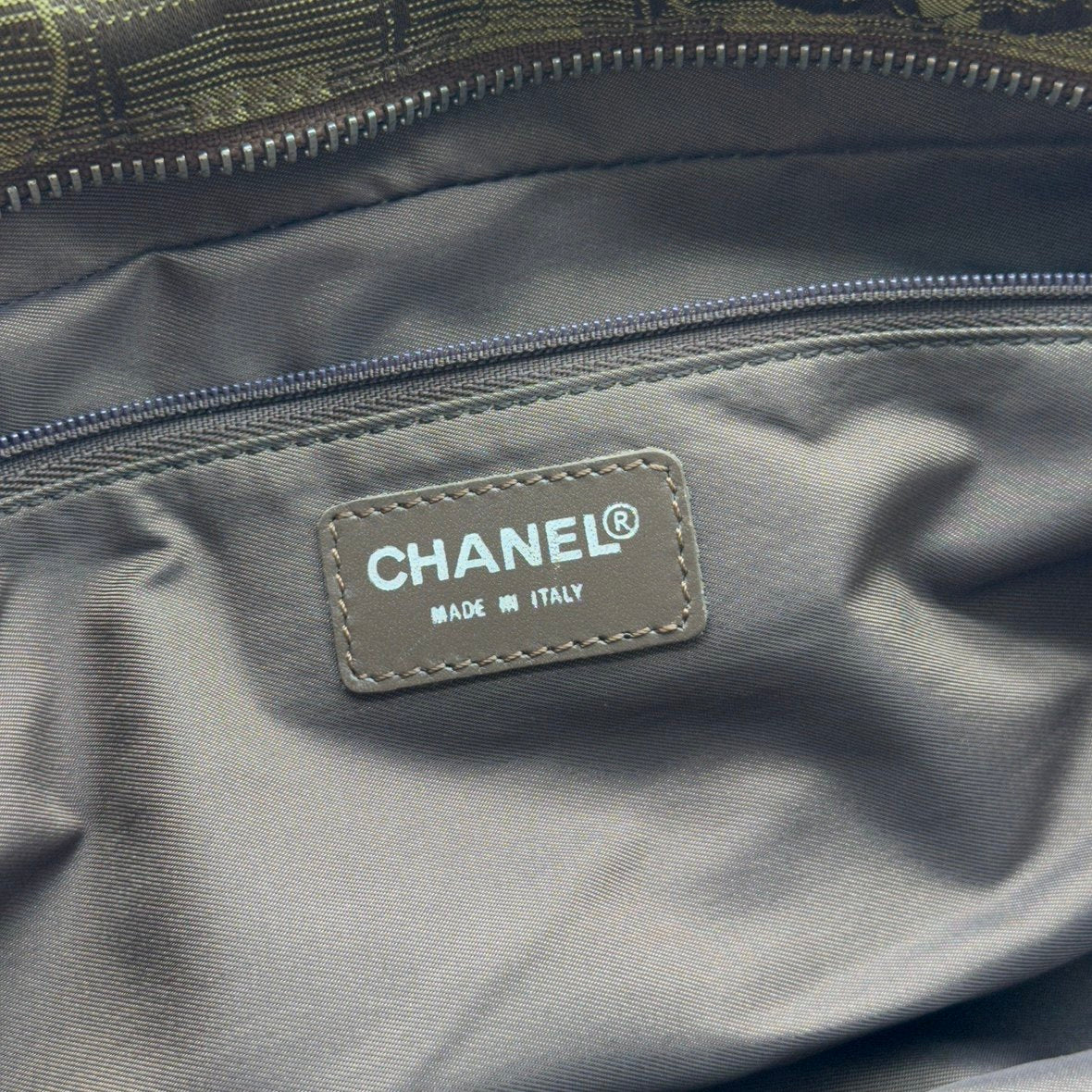 Chanel New Travel Line CC Jacquard Brown Bowling Bag