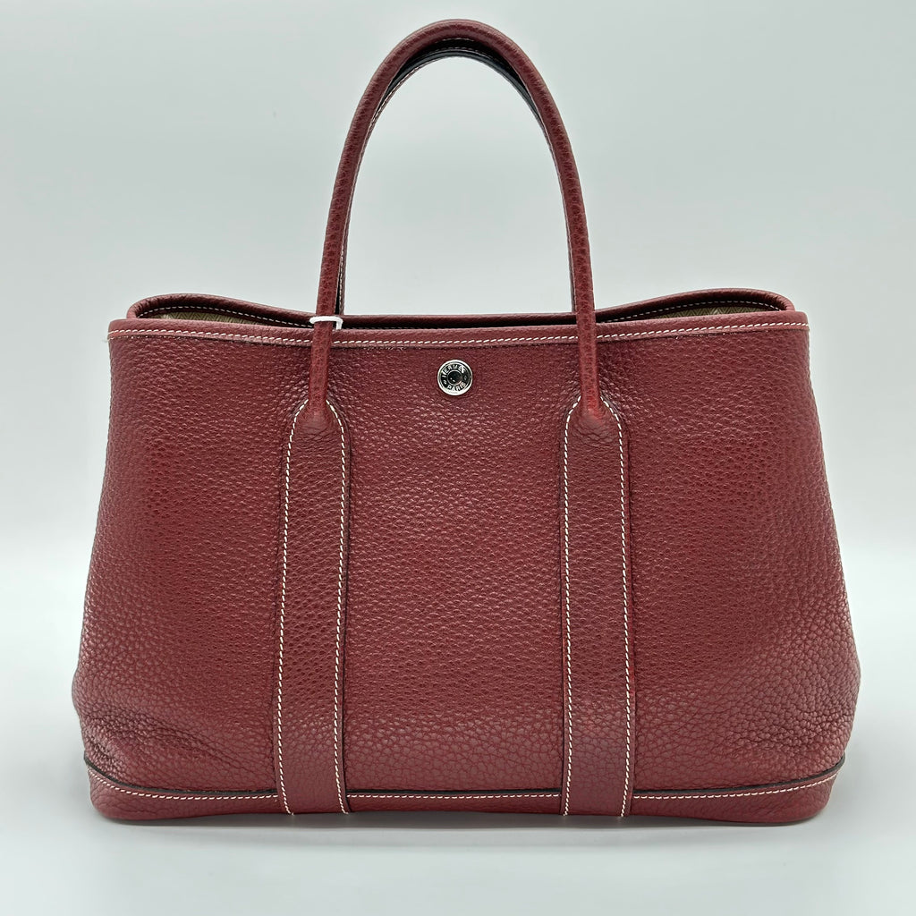 エルメス ガーデンパーティ TPM □K Stamp ハンドバッグ Negonda カーフスキン レッド