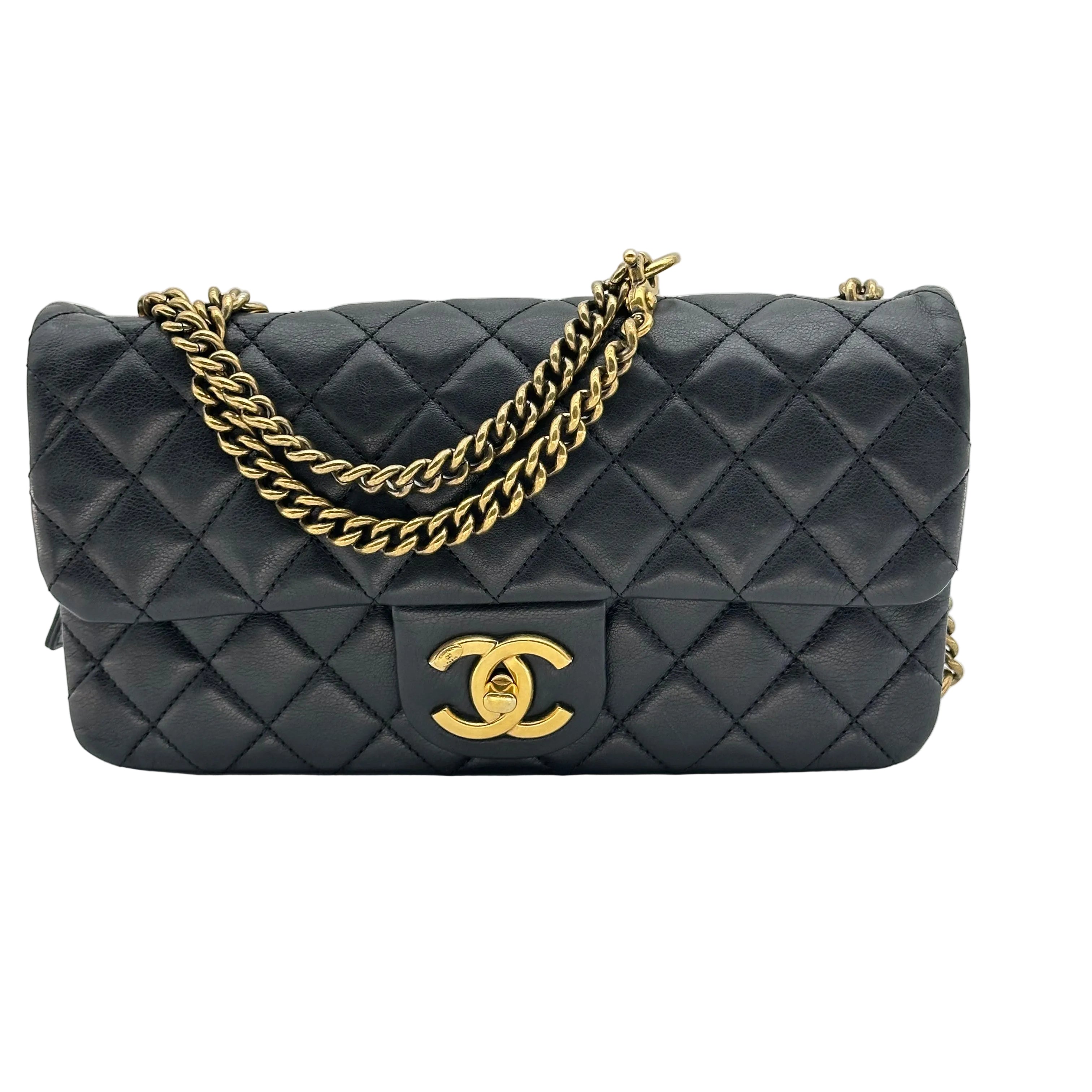 CHANEL A67488 chain shoukder bag ambskin Gold Tone Metal Single Flap