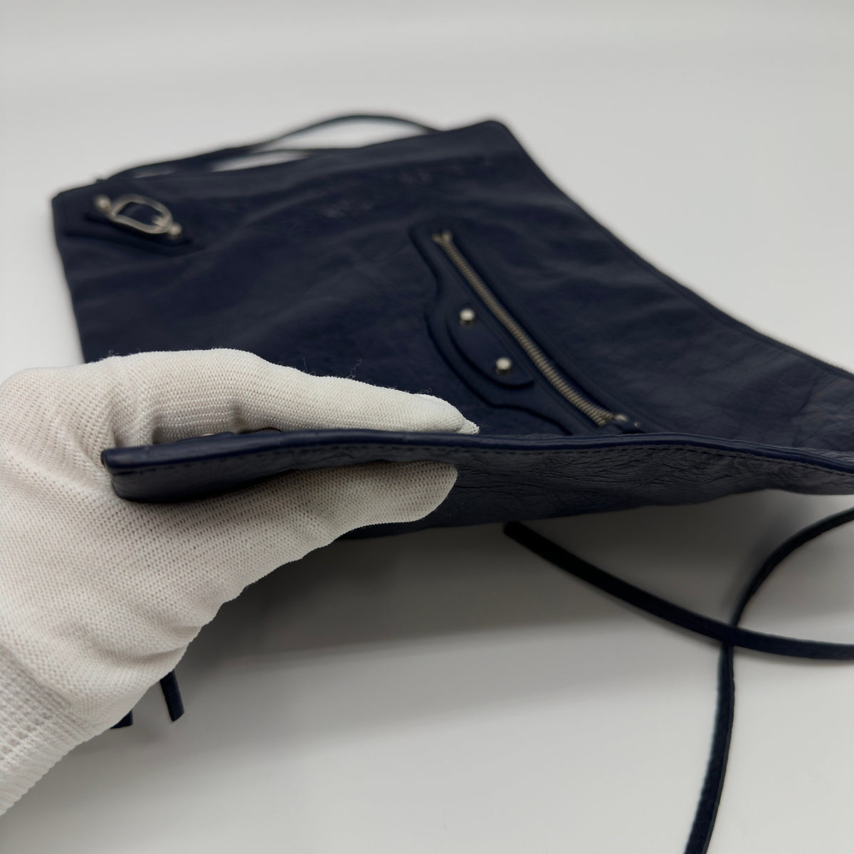 BALENCIAGA Balenciaga Classic Moto Zip-Around Flat Clutch Bag