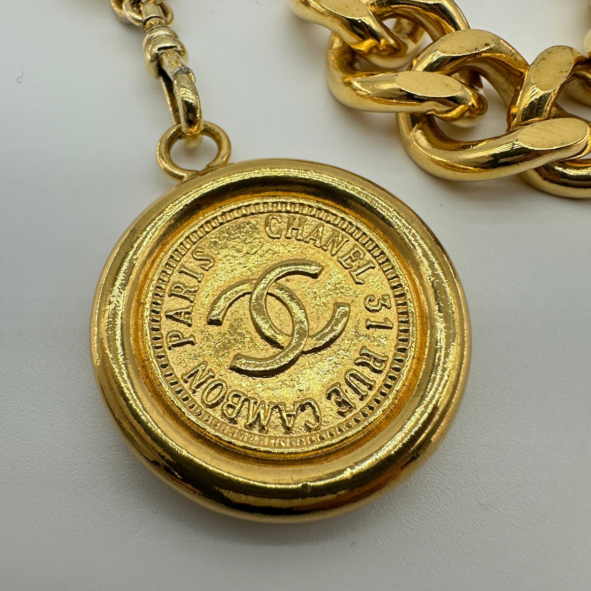 Chanel Gold Chain Coin Charm Belt