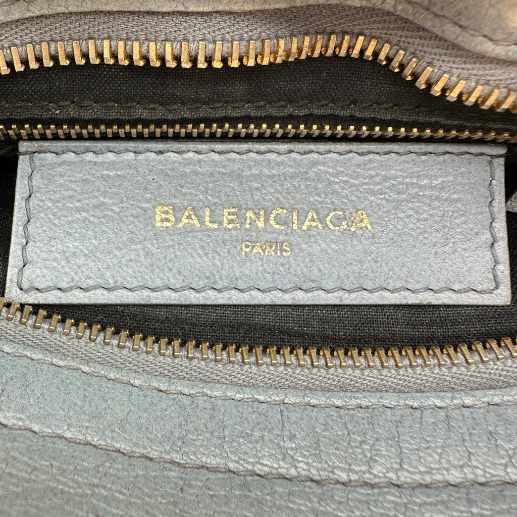 Balenciaga Leather Classic Metallic Edge Mini City Gray 2-Way Handbag
