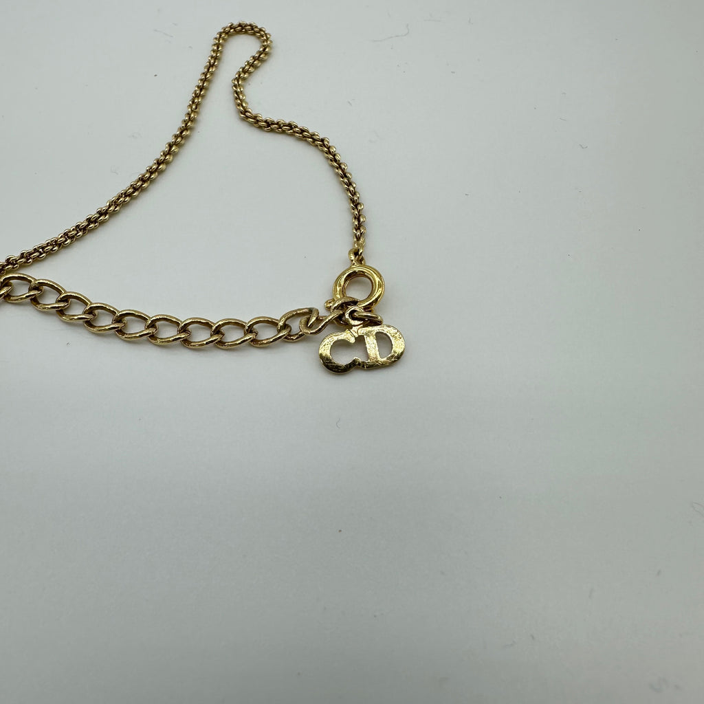 Dior Christian Dior CD Necklace Gold Plated