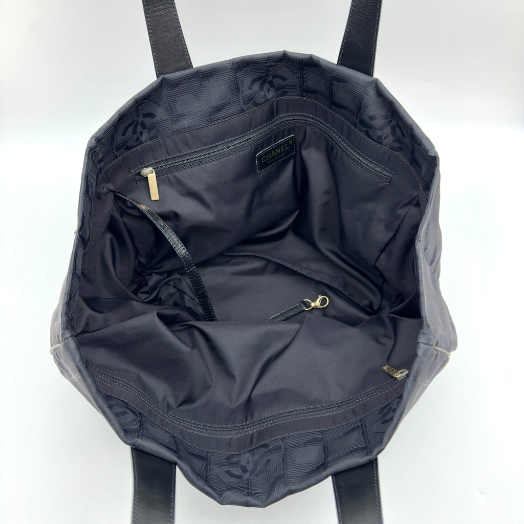 Chanel Nylon New Travel Line MM Black Tote Bag