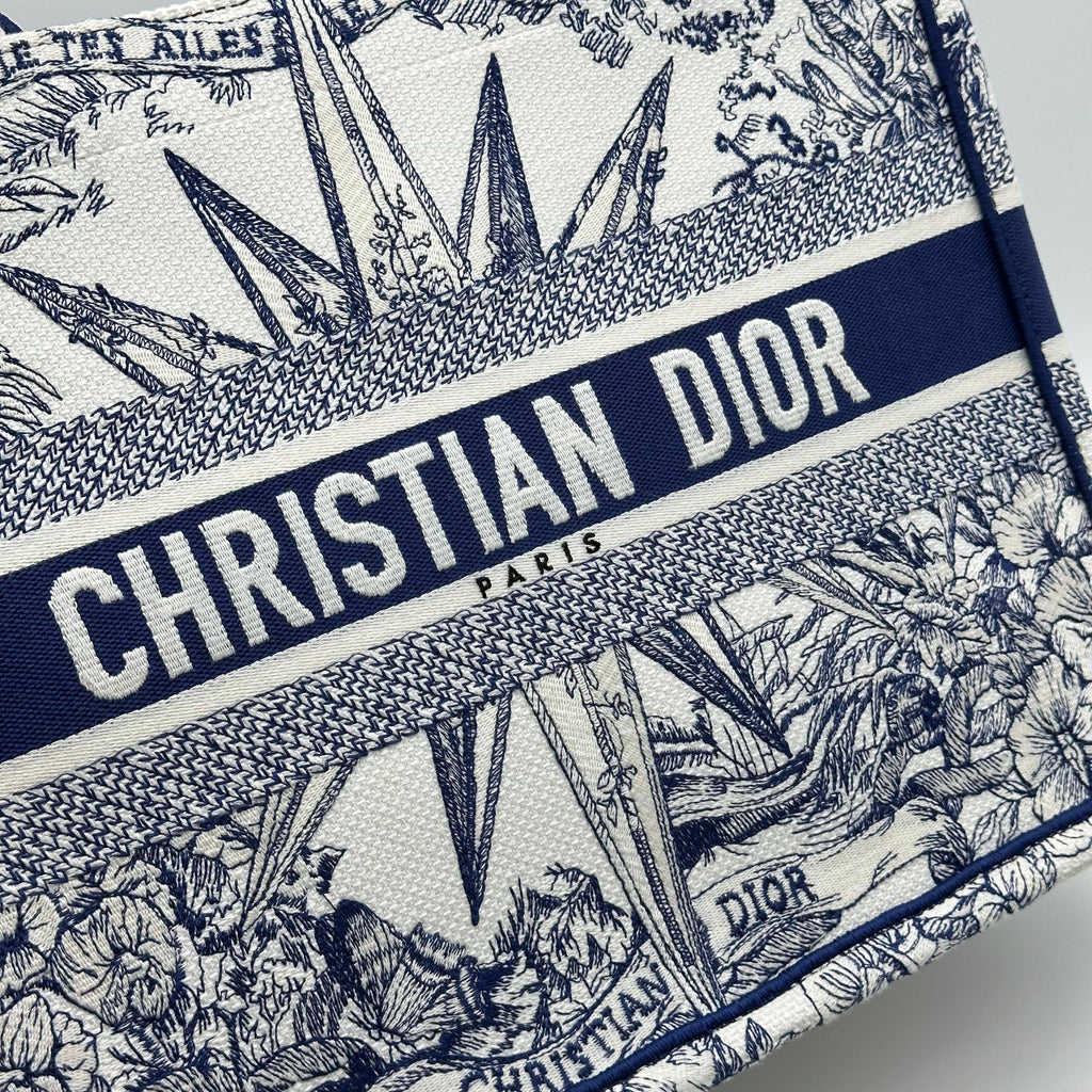 Christian Dior Bicolor Reve d'Infini Embroidery Book Tote Medium Bag