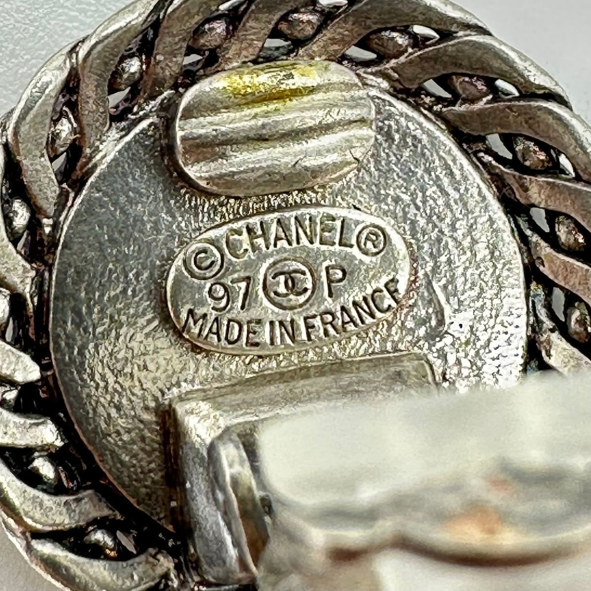 Chanel Silver Coin Clip-On Earrings with Portrait Motif vintage