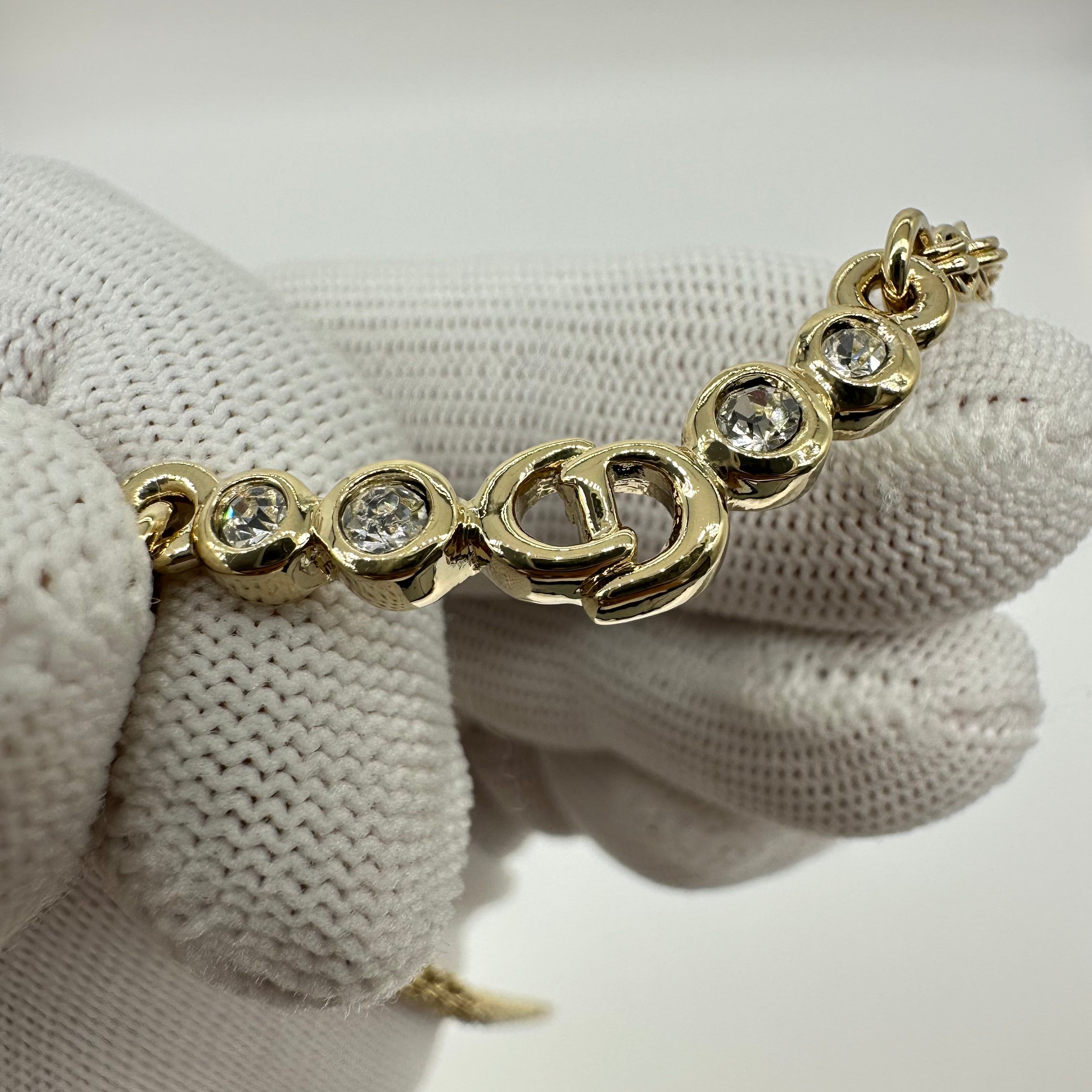 Christian Dior Logo Stone Necklace