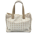 Chanel Beige Nylon CC Logo Travel Line Tote Bag