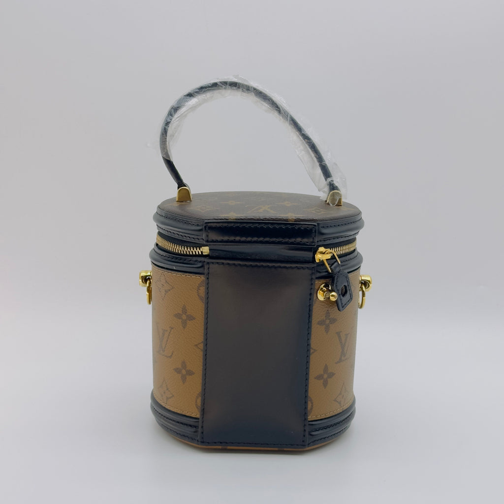 Louis Vuitton Monogram Reverse Coated Canvas Cannes 15cm Brown and Black Vanity Bag