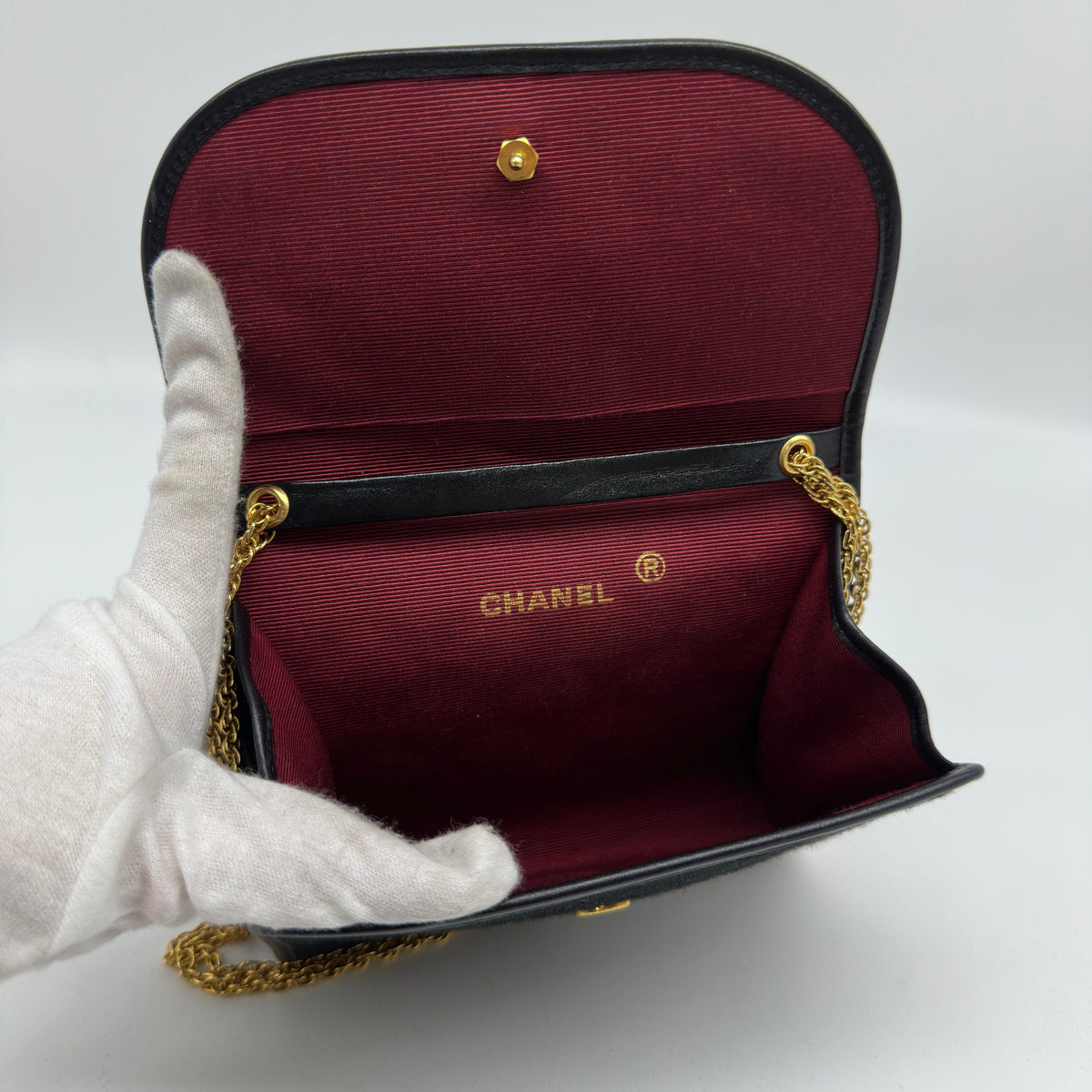 Chanel Coco Mark Black Fabric Chain Shoulder Bag