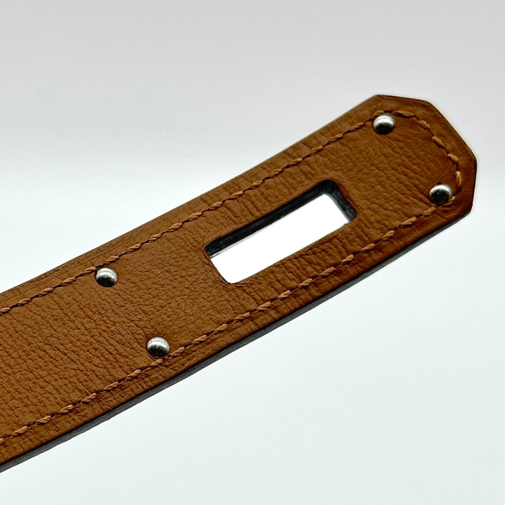 Hermès Hermes Kelly 18 White Belt with Silver Hardware U Stamp (2022) Epson