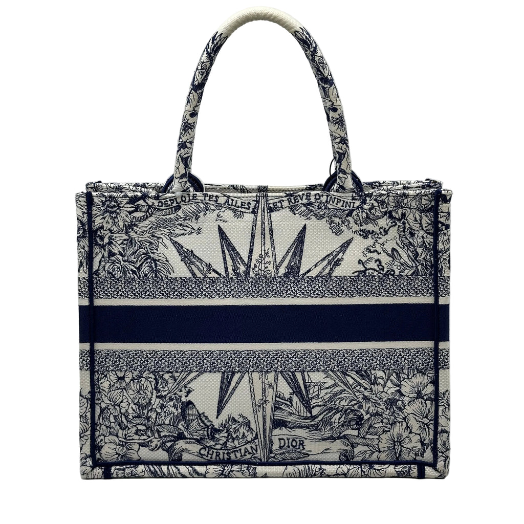 Christian Dior Bicolor Reve d'Infini Embroidery Book Tote Medium Bag