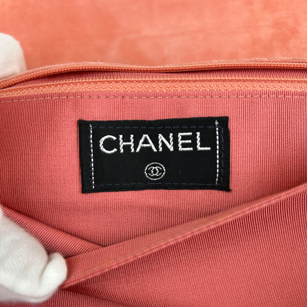 Chanel Pink Choco Bar Reissue Suede Flap Bag Leather Metal