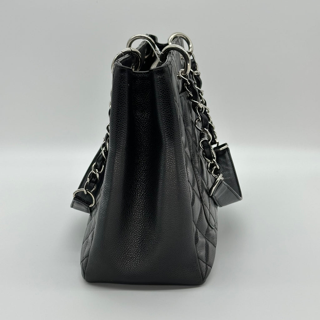Chanel GST Caviar Leather Chain Tote Bag Black Gold Hardware 16 Series