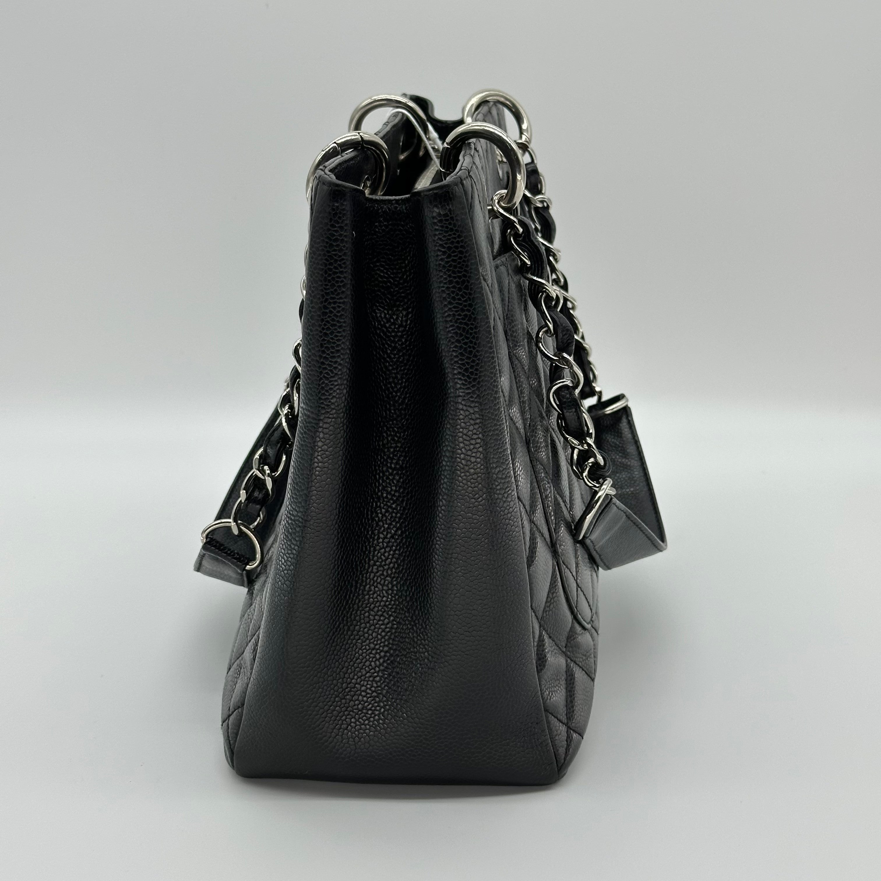 Chanel GST Caviar Leather Chain Tote Bag Black Gold Hardware 16 Series