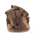 Bottega Veneta Intrecciato Woven Fringe Boston Bag Handbag Purple