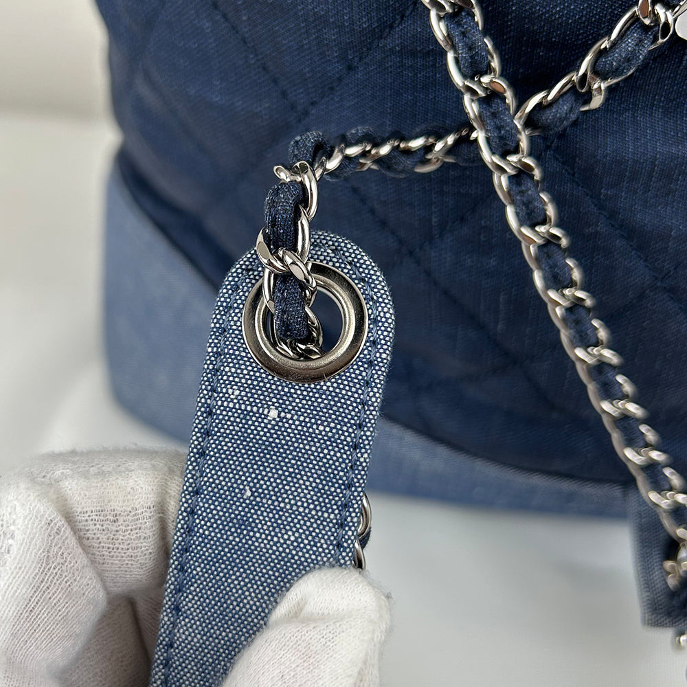 Chanel Blue Quilted Denim Medallion Backpack 2-Way 19 Series