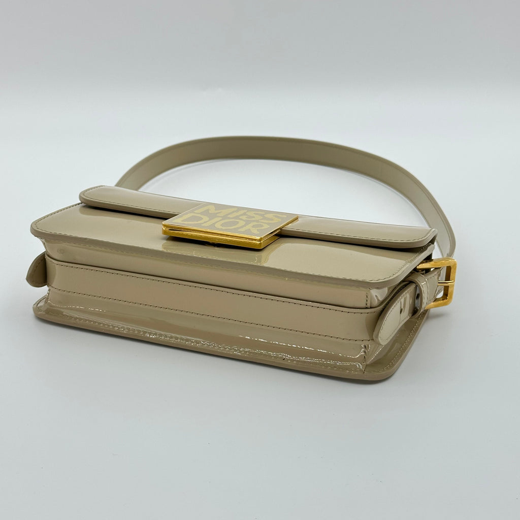 dior Miss Patent Flap bag  patent leather   shiny beige    gold  Hardware Shoulder bag