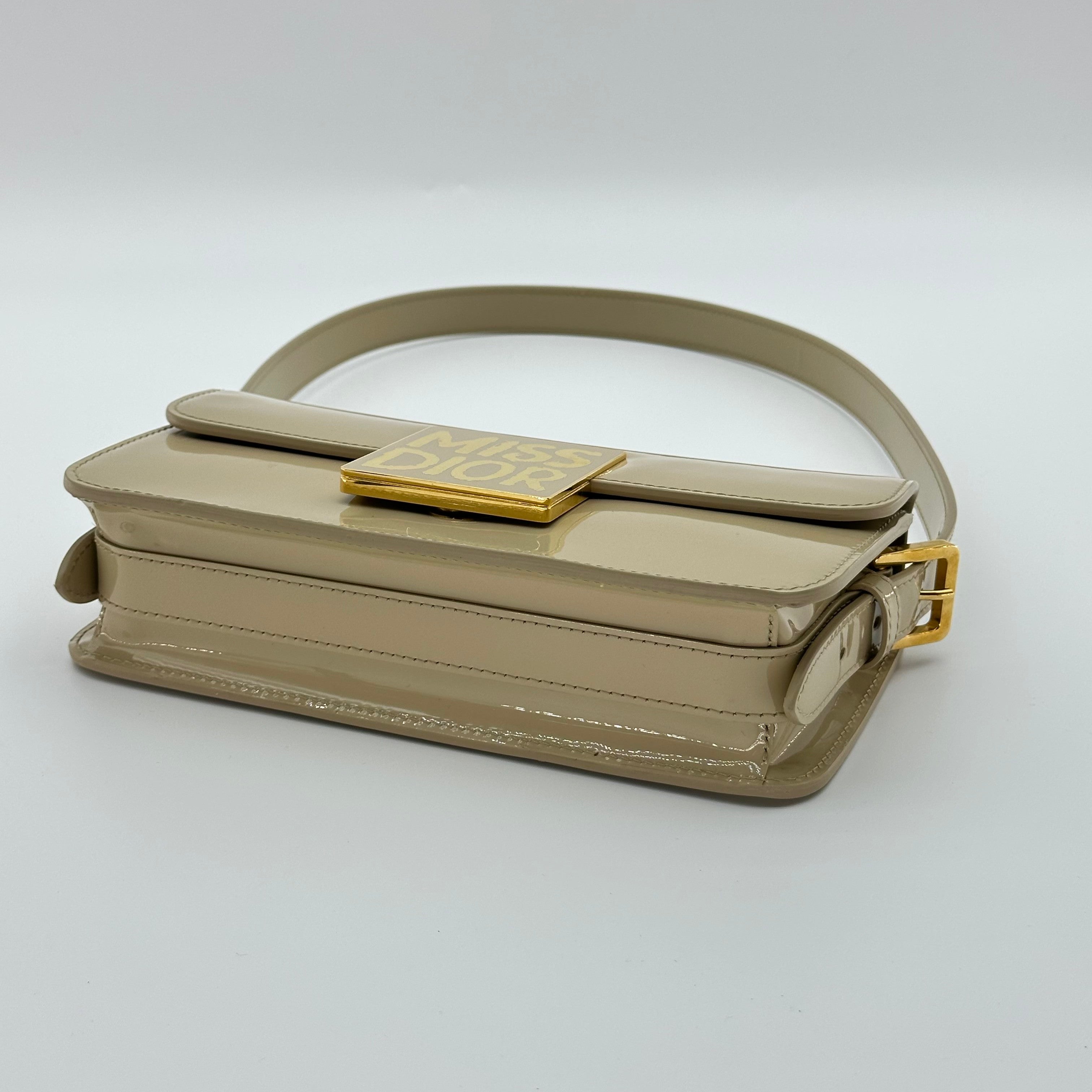 dior Miss Patent Flap bag  patent leather   shiny beige    gold  Hardware Shoulder bag