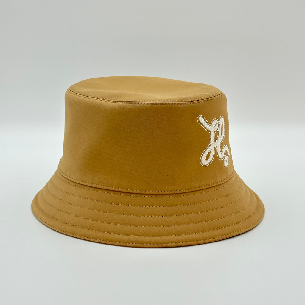 Hermès Knot Detail H Logo Bucket Hat Biscuit Size 58 96% cotton 4% elastane