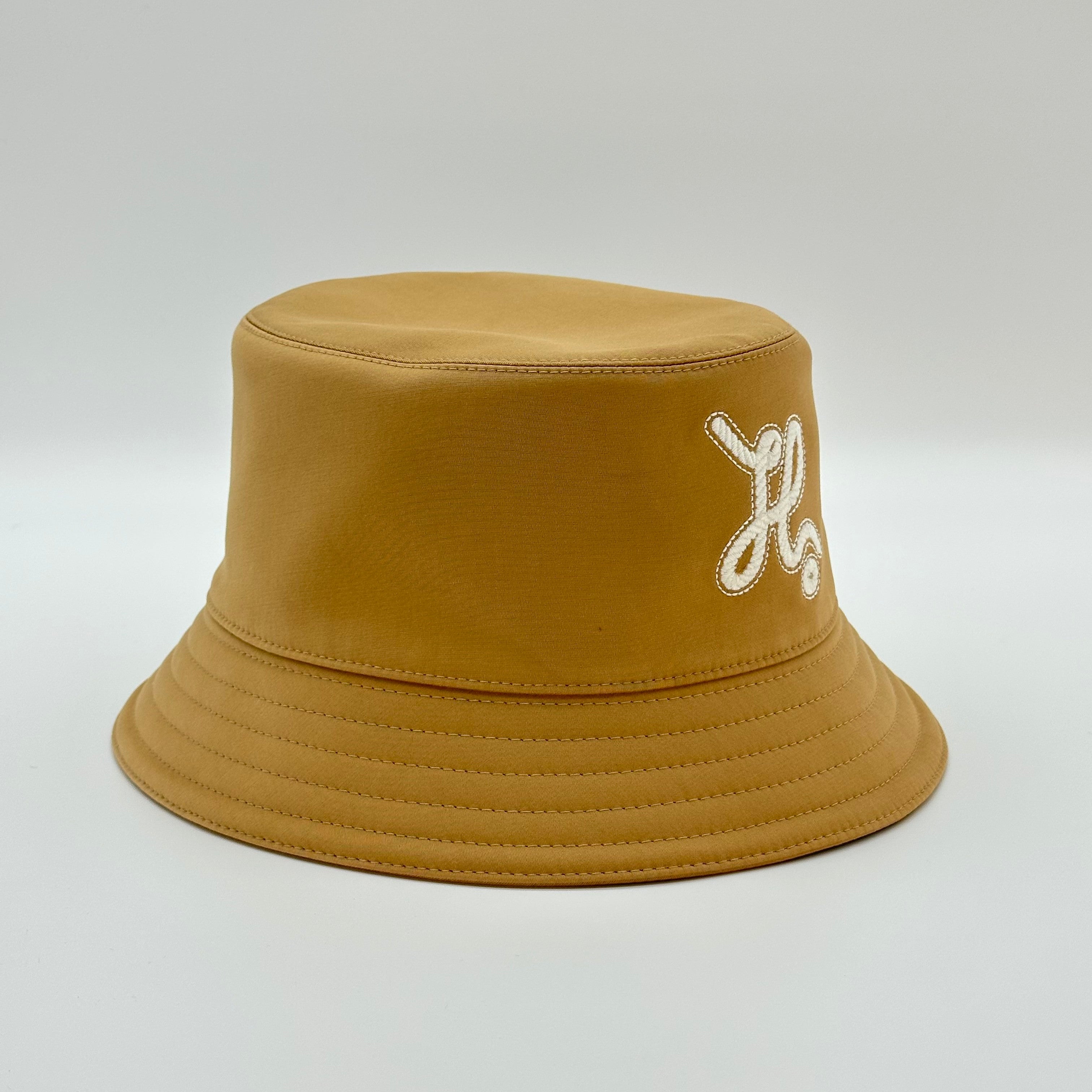 Hermès Knot Detail H Logo Bucket Hat Biscuit Size 58 96% cotton 4% elastane